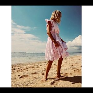 Innika Choo Pink Gingham Waist Smock Dress